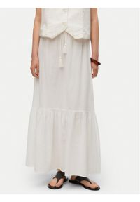 Vero Moda Spódnica maxi Pretty 10311167 Biały Regular Fit. Kolor: biały. Materiał: bawełna