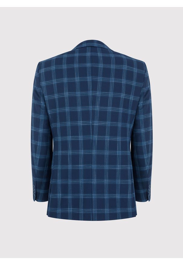 Pako Lorente - PAKO LORENTE – Granatowa marynarka garniturowa w niebieską kratę. Kolor: niebieski. Materiał: poliester, wiskoza, elastan