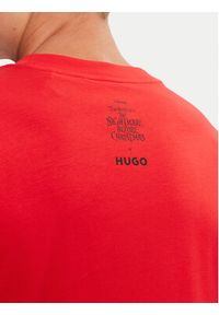 Hugo - HUGO T-Shirt 50537986 Czerwony Regular Fit. Kolor: czerwony. Materiał: bawełna #5