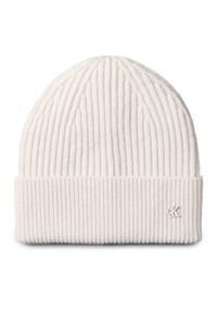 Calvin Klein Czapka Ck Metal Wool Beanie LV04D8032G Écru. Materiał: wełna #1