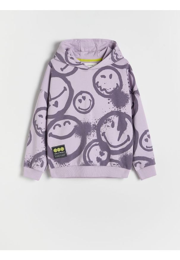 Reserved - Bluza SmileyWorld® - fioletowy. Kolor: fioletowy. Materiał: bawełna, dzianina