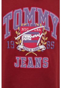Tommy Jeans Bluza bawełniana męska kolor bordowy z aplikacją. Kolor: czerwony. Materiał: bawełna. Wzór: aplikacja