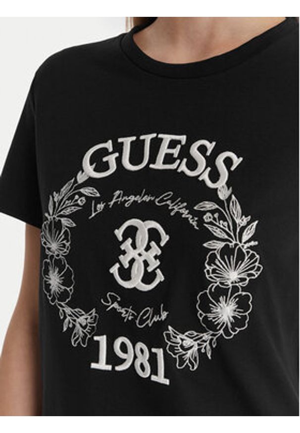 Guess T-Shirt V6RI12 J1314 Czarny Regular Fit. Kolor: czarny. Materiał: bawełna