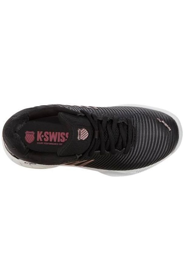 Buty do tenisa damskie K-Swiss Hypercourt Express 2. Kolor: biały, wielokolorowy, czarny. Materiał: materiał, syntetyk. Szerokość cholewki: normalna. Sport: tenis