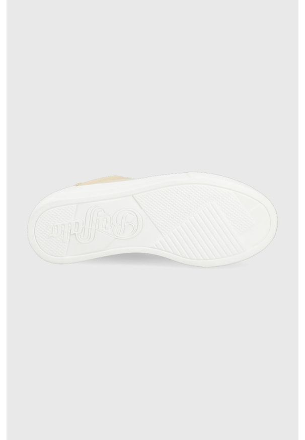 Buffalo buty Paired kolor beżowy. Nosek buta: okrągły. Zapięcie: sznurówki. Kolor: beżowy. Materiał: bawełna. Obcas: na platformie