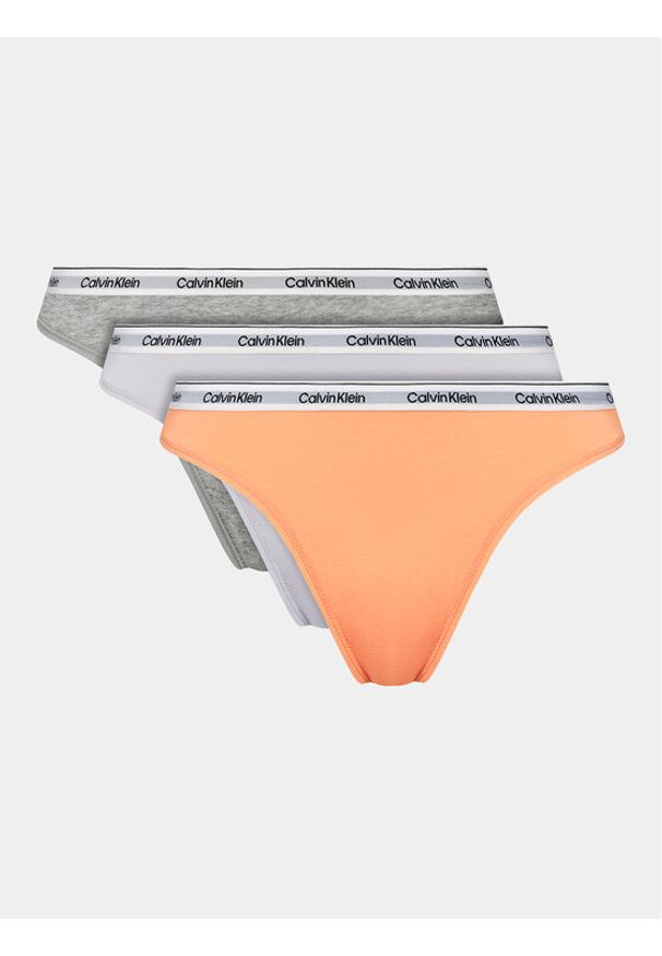 Calvin Klein Underwear Komplet 3 par stringów 000QD5209E Kolorowy. Materiał: bawełna. Wzór: kolorowy