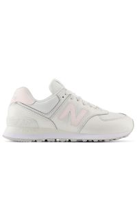 Buty New Balance WL574FJ2 - szare. Kolor: szary. Materiał: bawełna, skóra, dresówka, guma. Szerokość cholewki: normalna. Model: New Balance 574
