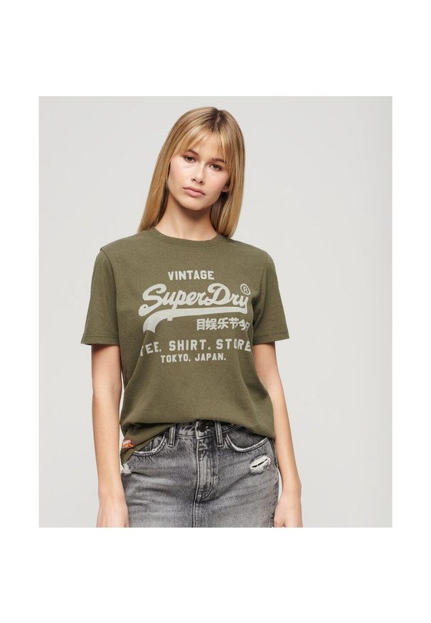 Superdry - Koszulka casual Vintage Logo Heritage. Kolor: szary