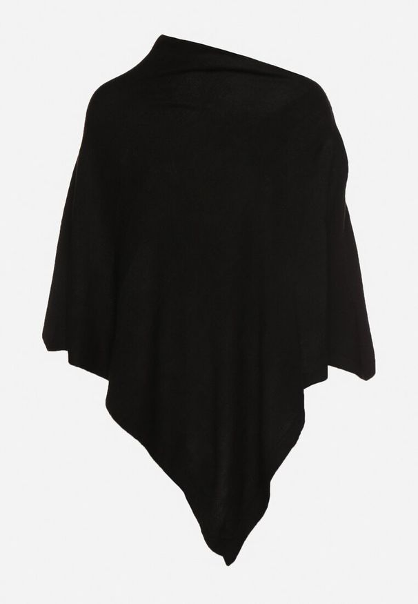 Born2be - Czarna Asymetryczna Bluzka w Stylu Narzutki Oversize Otisha. Okazja: na co dzień. Typ kołnierza: dekolt w kształcie V. Kolor: czarny. Materiał: jeans. Styl: elegancki, casual