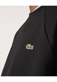 Lacoste - LACOSTE - Czarna bluza z lampasami. Kolor: czarny. Wzór: haft #5