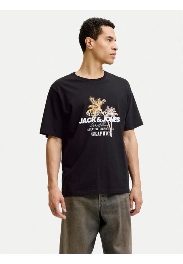 Jack & Jones T-Shirt Gradient Print 12288094 Czarny Regular Fit. Kolor: czarny. Materiał: bawełna. Wzór: nadruk, gradientowy