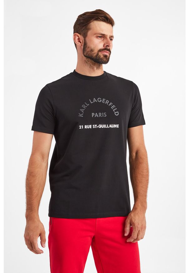 Karl Lagerfeld - T-SHIRT KARL LAGERFELD. Materiał: bawełna, elastan. Wzór: napisy