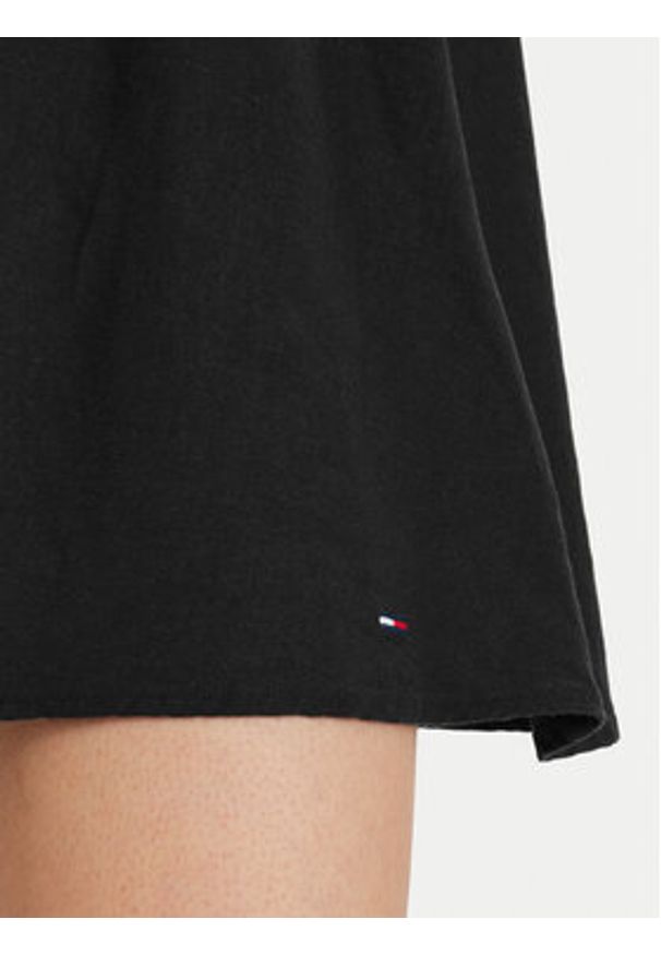 Tommy Jeans Sukienka letnia Skater DW0DW22345 Czarny Slim Fit. Kolor: czarny. Materiał: len. Sezon: lato