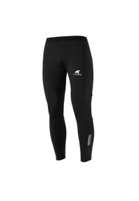 FJORK MERINO - Męskie legginsy do biegania. Kolor: czarny. Materiał: poliester, elastan