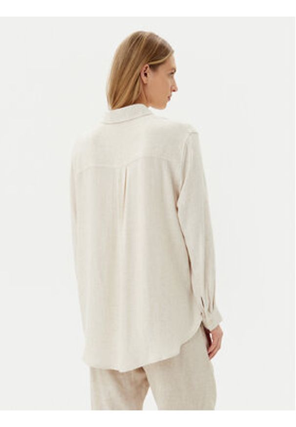 only - ONLY Koszula Siesta 15347208 Beżowy Oversize. Kolor: beżowy. Materiał: wiskoza