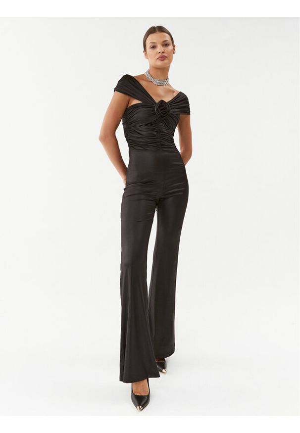 ROTATE Kombinezon Coated Jersey Jumpsuit 111023100 Czarny Regular Fit. Kolor: czarny. Materiał: syntetyk, jersey