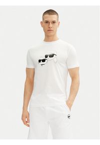 Karl Lagerfeld - KARL LAGERFELD T-Shirt 755061 552241 Biały Regular Fit. Typ kołnierza: dekolt w karo. Kolor: biały. Materiał: bawełna #1
