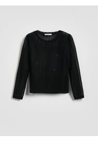 Reserved - Dzianinowa bluzka z topem - czarny. Kolor: czarny. Materiał: dzianina #1