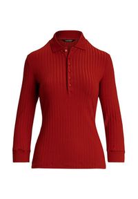 Lauren Ralph Lauren - LAUREN RALPH LAUREN Sweter 200971091003 Czerwony Slim Fit. Kolor: czerwony. Materiał: wiskoza #4