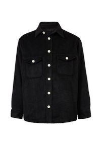 AllSaints kurtka z domieszką wełny kolor czarny przejściowa. Kolor: czarny. Materiał: wełna #3