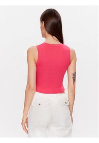 Calvin Klein Jeans Top J20J221521 Różowy Slim Fit. Kolor: różowy. Materiał: bawełna