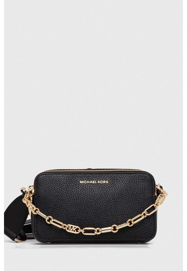 MICHAEL Michael Kors torebka skórzana kolor czarny. Kolor: czarny. Materiał: skórzane