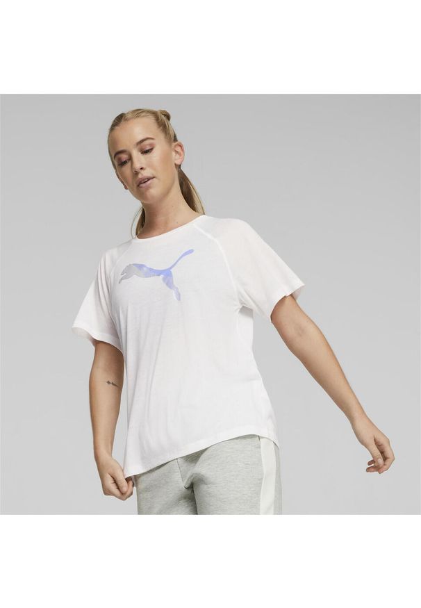 Koszulka Sportowa Damska Puma Evostripe. Kolor: biały. Sport: fitness