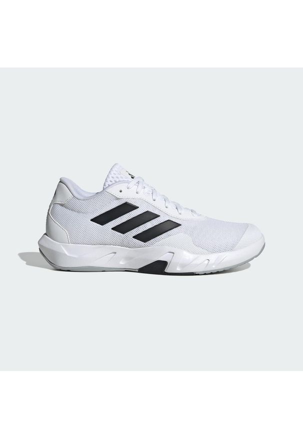 Adidas - Buty Amplimove Trainer. Kolor: wielokolorowy, szary, biały, czarny. Materiał: materiał. Sport: turystyka piesza