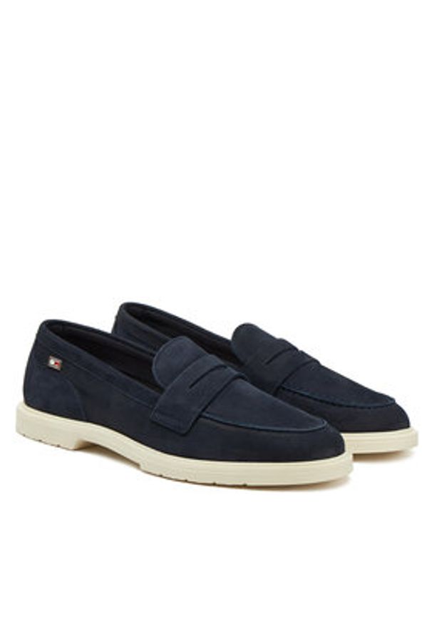TOMMY HILFIGER - Tommy Hilfiger Loafersy FW0FW08679 Granatowy. Kolor: niebieski. Materiał: nubuk, skóra