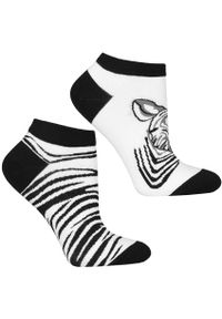 Stylowe Skarpetki Nie Do Pary Damskie Moraj 3 Pary. Kolor: czarny. Materiał: materiał. Wzór: kolorowy, motyw zwierzęcy #2