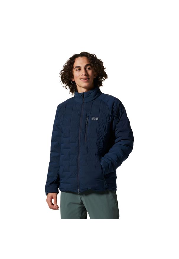 MOUNTAIN HARDWEAR - Kurtka turystyczna Mountain Hardwear Stretchdown. Kolor: niebieski. Sezon: zima. Sport: turystyka piesza