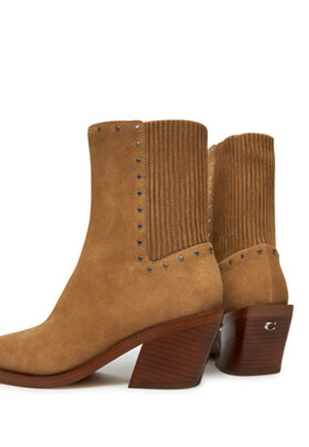 Coach Botki CU188 Brązowy. Kolor: brązowy. Materiał: skóra, zamsz