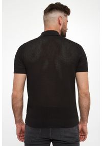 Karl Lagerfeld - Polo męskie z dzianiny ażurowej KARL LAGERFELD. Typ kołnierza: polo. Materiał: dzianina. Wzór: ażurowy #3