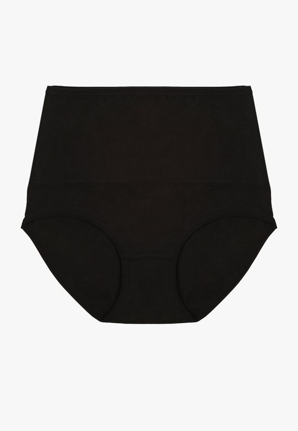 Renee - Czarne Modelujące Majtki z Bawełny High Waist Nilionea. Stan: podwyższony. Kolor: czarny. Materiał: bawełna