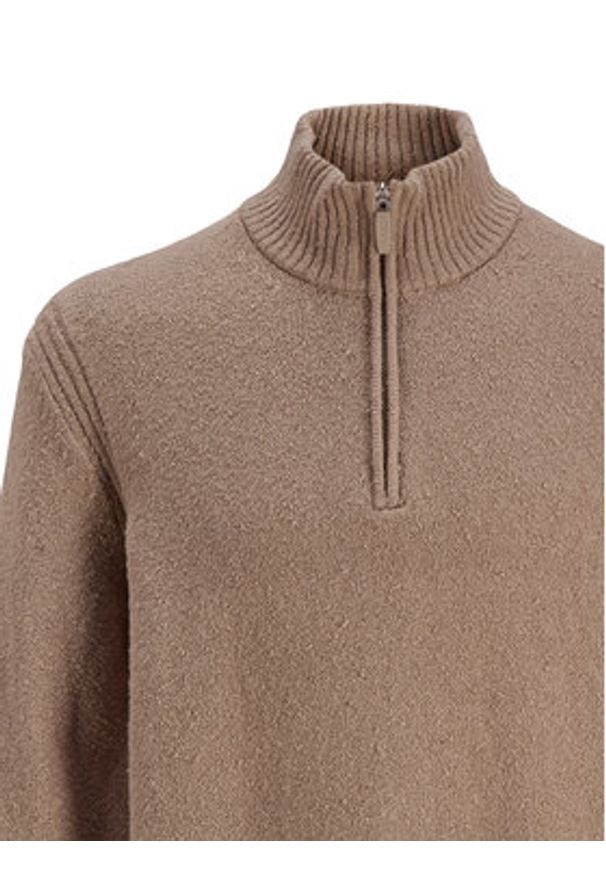 Jack & Jones Sweter Point 12287316 Beżowy Relaxed Fit. Kolor: beżowy. Materiał: bawełna