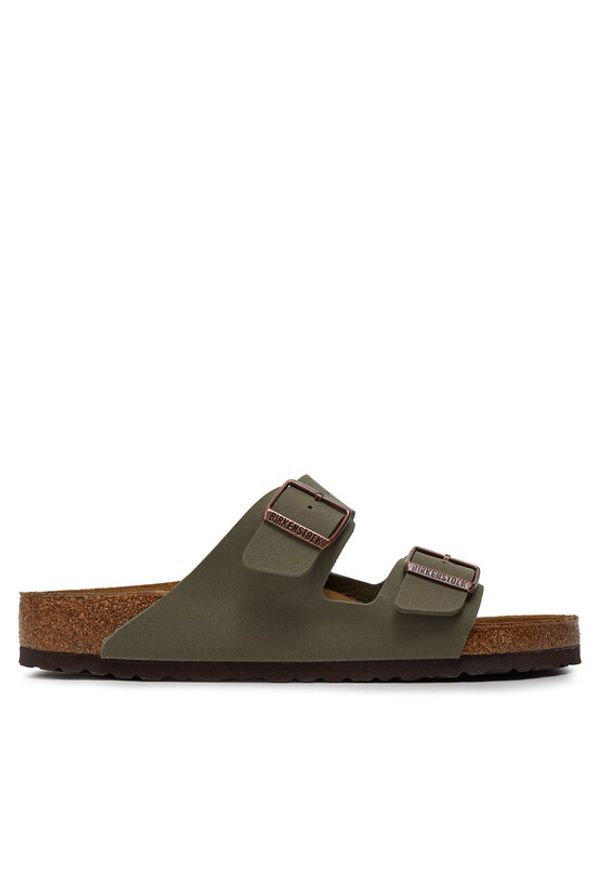 Birkenstock Klapki Arizona Birko-Flor nubuk 0151211 Szary. Kolor: szary. Materiał: skóra