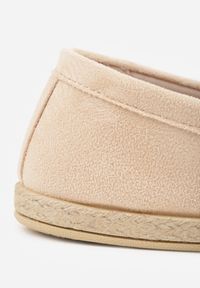 Renee - Beżowe Mokasyny z Plecionką w Stylu Boho Galenatea. Okazja: na co dzień, do pracy. Kolor: beżowy. Materiał: jeans. Wzór: aplikacja. Sezon: lato. Styl: boho #7