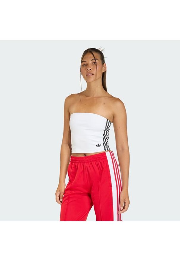 Adidas - adidas Top 3-Stripes KD6235 Biały Slim Fit. Kolor: biały. Materiał: syntetyk