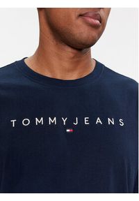 Tommy Jeans T-Shirt Linear Logo DM0DM17993 Granatowy Regular Fit. Kolor: niebieski. Materiał: bawełna