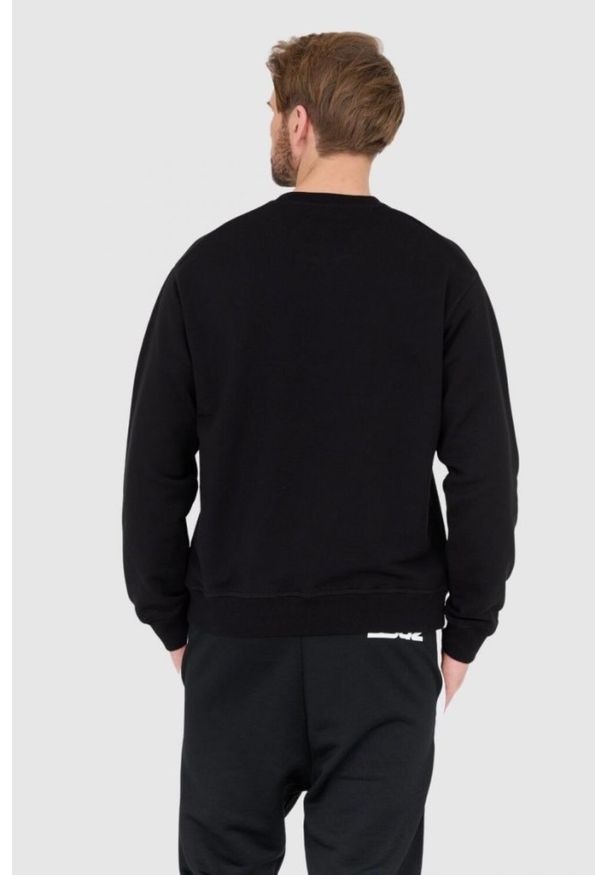 DSQUARED2 Czarna bluza męska z białym logo z liściem, Rozmiar XXL. Kolor: czarny