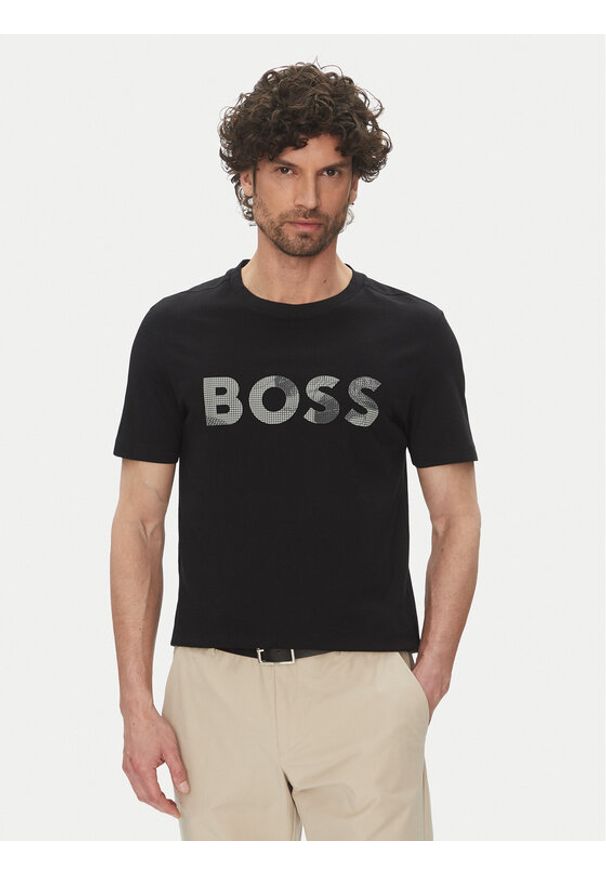BOSS T-Shirt Glamping 50537834 Czarny Regular Fit. Kolor: czarny. Materiał: bawełna