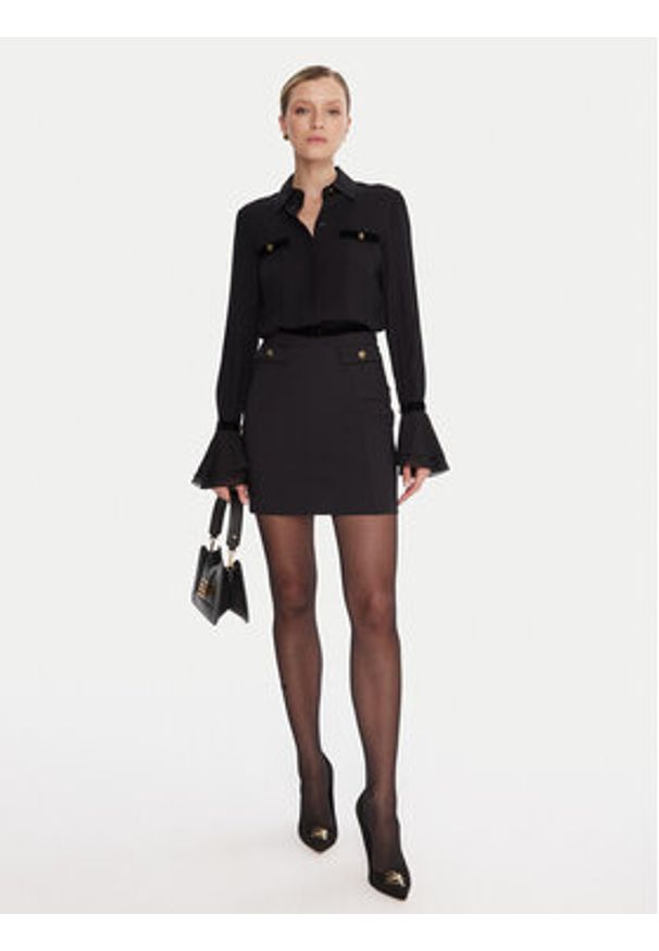 Elisabetta Franchi Koszula CA-131-57E2-V390 Czarny Regular Fit. Kolor: czarny. Materiał: wiskoza