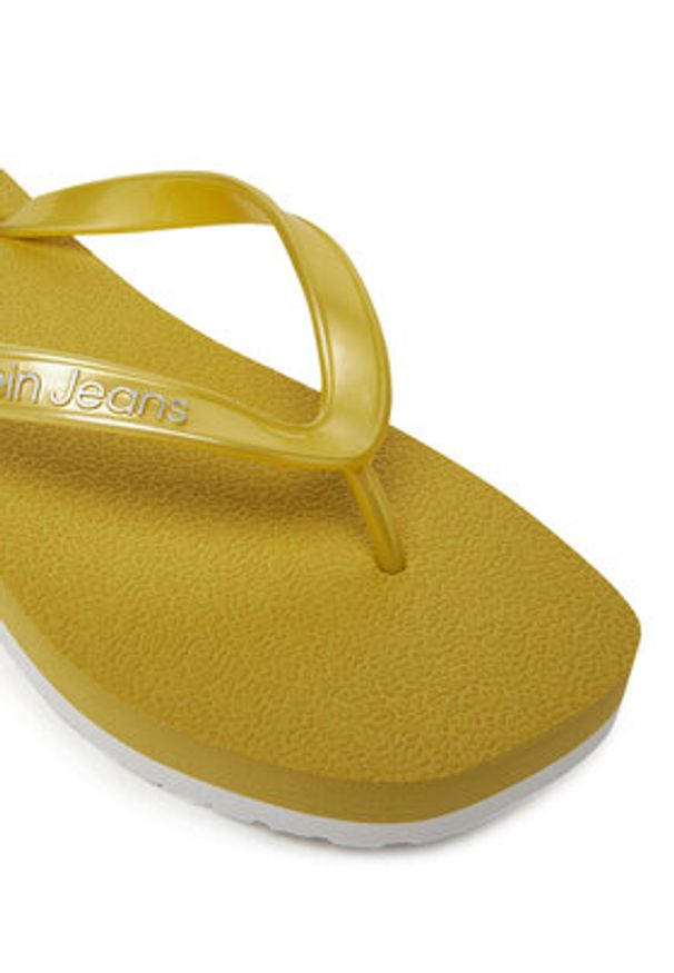 Calvin Klein Jeans Japonki Thong+ Tpu Metallic YW0YW01720 Żółty. Kolor: żółty