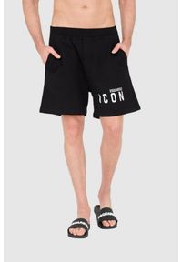 DSQUARED2 Czarne szorty męskie z logo icon, Rozmiar 3XL. Kolor: czarny #1