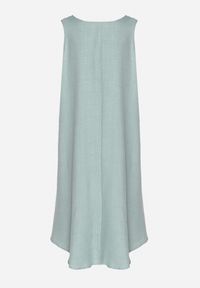 Born2be - Jasnozielona Rozkloszowana Klasyczna Sukienka Lunetira. Okazja: na co dzień, na spacer. Kolor: zielony. Materiał: jeans. Typ sukienki: proste. Styl: klasyczny #3