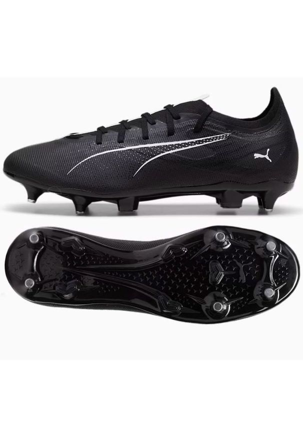 Buty Puma Ultra 5 Match MxSG 107893 02 czarne. Kolor: czarny. Materiał: materiał, syntetyk. Szerokość cholewki: normalna. Sport: piłka nożna