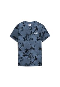 Puma - Młodzieżowa koszulka Essentials Camo z nadrukiem na całej powierzchni PUMA. Kolor: niebieski. Wzór: nadruk. Sport: joga i pilates