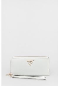 Guess portfel damski kolor biały. Kolor: biały. Materiał: materiał. Wzór: gładki