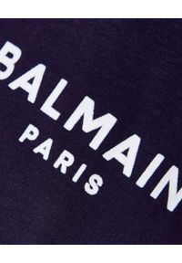 Balmain - BALMAIN - Granatowy t-shirt z logo. Okazja: na co dzień. Kolor: niebieski. Materiał: bawełna. Styl: casual #5