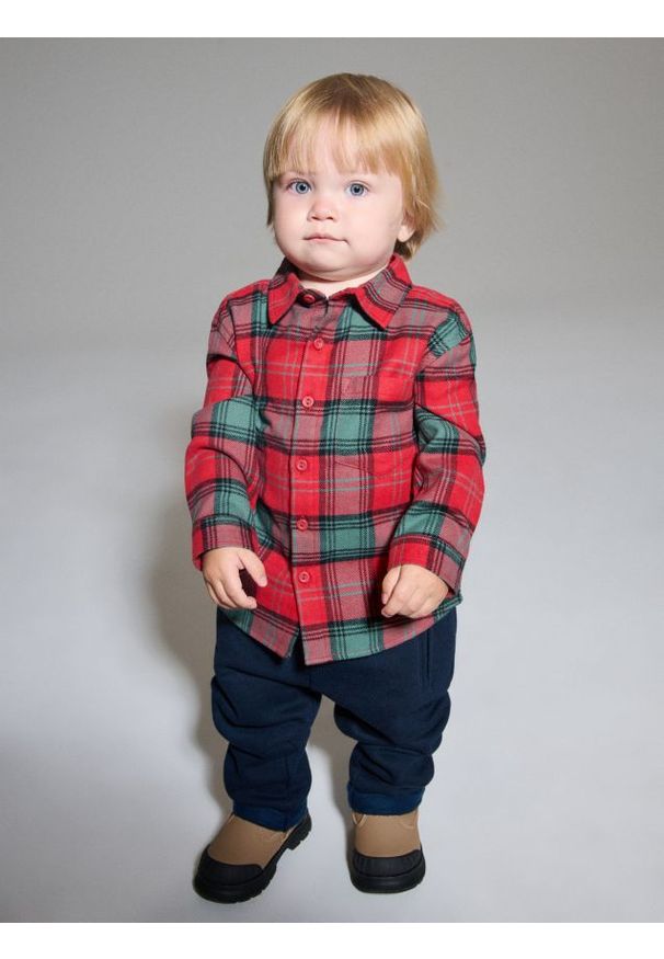 Sinsay - Koszula w kratę - czerwony. Kolor: czerwony